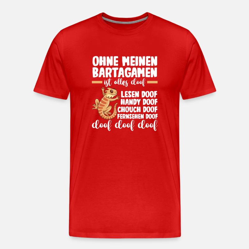 Reptilien Bartagame Bartagamen - Männer Premium Bio T-Shirt - Rot