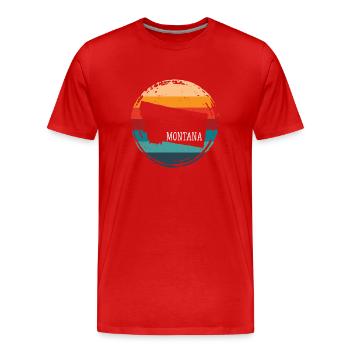 Montana - Men's Premium Organic T-Shirt - red - Front - Damien (186cm)