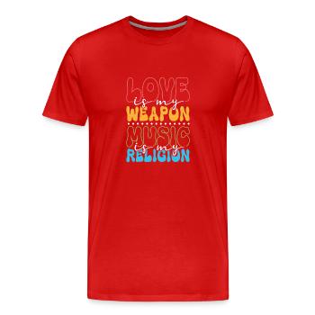 Hippie Lifestyle Fleur Power Free Spirit Harmony - T-shirt bio Premium Homme - rouge - Devant - Damien (186cm)