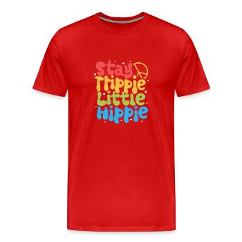 Hippie Lifestyle Fleur Power Free Spirit Harmony - T-shirt bio Premium Homme - rouge - Devant - Damien (186cm)