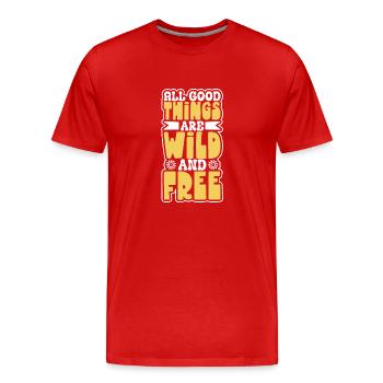 Hippie Lifestyle Fleur Power Free Spirit Harmony - T-shirt bio Premium Homme - rouge - Devant - Damien (186cm)