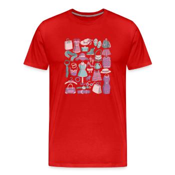 Boutique, Mode, Shopping & Mode - T-shirt bio Premium Homme - rouge - Devant - Damien (186cm)