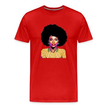 Black Woman - Männer Premium Bio T-Shirt - Rot - Vorne - Damien (186cm)