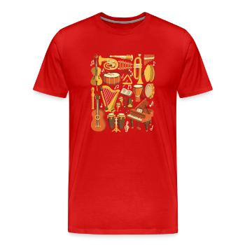 Orchestra - Music, Instruments, Musicians - Men's Premium Organic T-Shirt - red - Front - Damien (186cm)