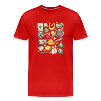 Casino - Männer Premium Bio T-Shirt - Rot - Vorne - Damien (186cm)