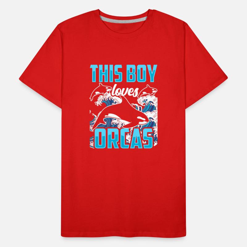 Ce garçon aime les orques Orque baleine protégeant la mer T-shirt bio Premium Homme