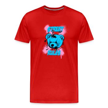 Règles de la rue - T-shirt bio Premium Homme - rouge - Devant - Damien (186cm)