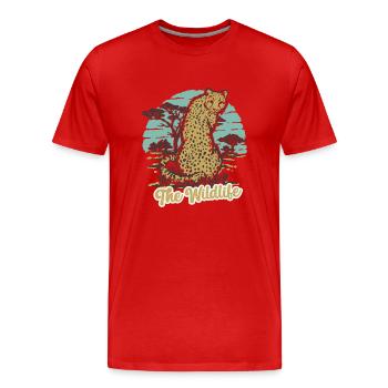 Le guépard de la faune - T-shirt bio Premium Homme - rouge - Devant - Damien (186cm)