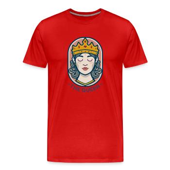 L’insigne de la reine - T-shirt bio Premium Homme - rouge - Devant - Damien (186cm)