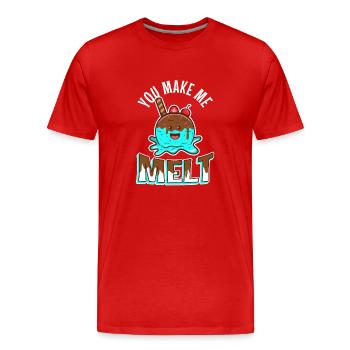 Tu me fais fondre, crème glacée - T-shirt bio Premium Homme - rouge - Devant - Damien (186cm)