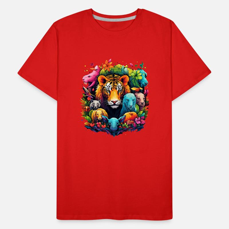 Tiger im Dschungel Männer Premium Bio T-Shirt