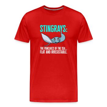 Raies pastenagues, raies manta, raies océaniques, raies - T-shirt bio Premium Homme - rouge - Devant - Damien (186cm)
