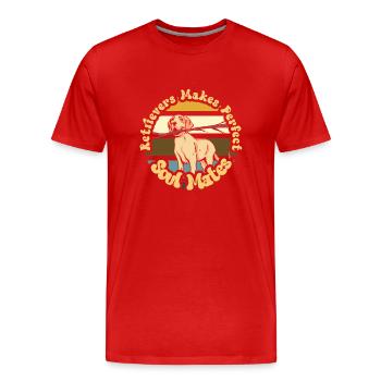 Les retrievers sont un chien d’âme sœur parfait - T-shirt bio Premium Homme - rouge - Devant - Damien (186cm)