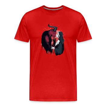 Vergib mir Vater - vom Teufel besessen - Männer Premium Bio T-Shirt - Rot - Vorne - Damien (186cm)
