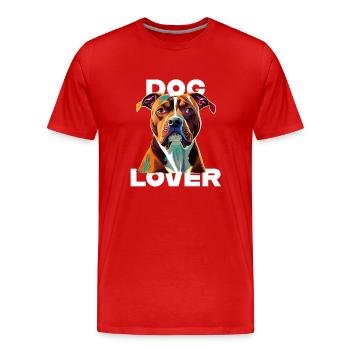 Dog Lover American Stafford - Men's Premium Organic T-Shirt - red - Front - Damien (186cm)
