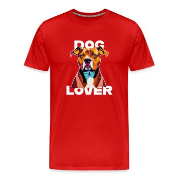 Dog Lover American Stafford - Men's Premium Organic T-Shirt - red - Front - Damien (186cm)