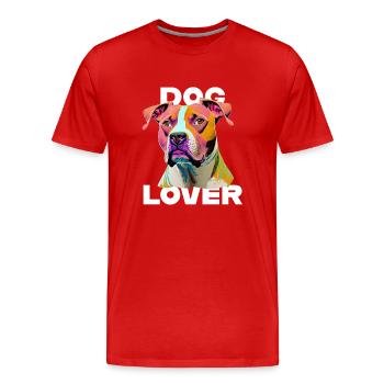 Dog Lover American Stafford - Men's Premium Organic T-Shirt - red - Front - Damien (186cm)