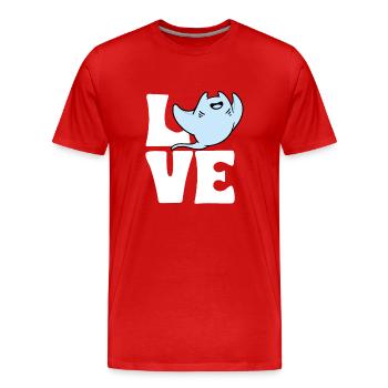 Raies pastenagues, raies manta, raies océaniques, raies - T-shirt bio Premium Homme - rouge - Devant - Damien (186cm)
