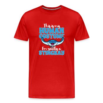 Raies pastenagues, raies manta, raies océaniques, raies - T-shirt bio Premium Homme - rouge - Devant - Damien (186cm)
