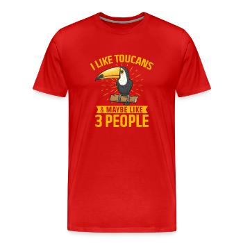 Tukan Vogel Regenwald - Männer Premium Bio T-Shirt - Rot - Vorne - Damien (186cm)
