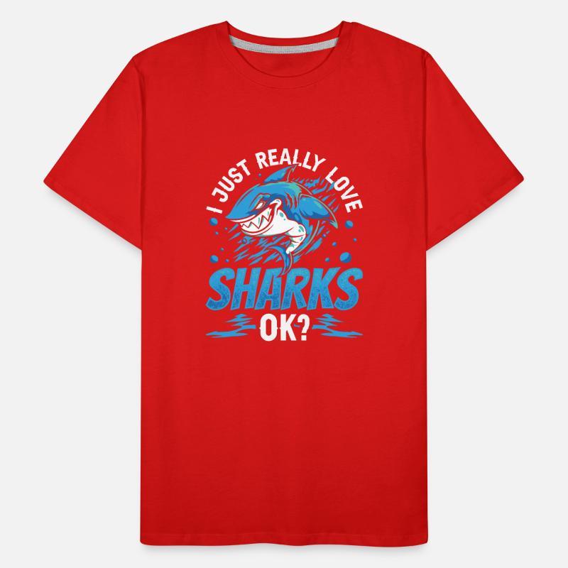 J’aime les requins vraiment ok requin requin dent de requin T-shirt bio Premium Homme