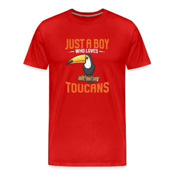 Tukan Vogel Regenwald - Männer Premium Bio T-Shirt - Rot - Vorne - Damien (186cm)