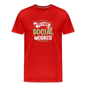 Futur travailleur social Profession de travailleur social - T-shirt bio Premium Homme - rouge - Devant - Damien (186cm)