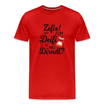 Volksfest Oktober Volksfest Sprüche - Männer Premium Bio T-Shirt - Rot - Vorne - Damien (186cm)