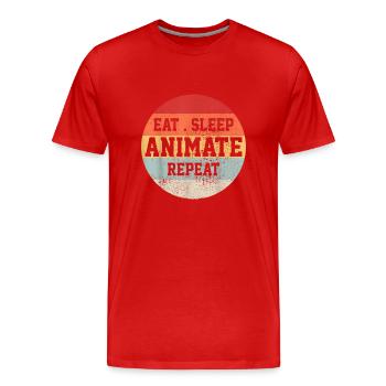 Animator Animation Retro Vintage Lustiges Geschenk - Männer Premium Bio T-Shirt - Rot - Vorne - Damien (186cm)