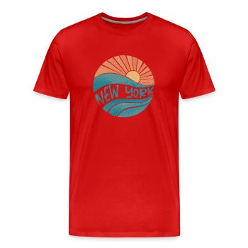 New York - T-shirt bio Premium Homme - rouge - Devant - Damien (186cm)