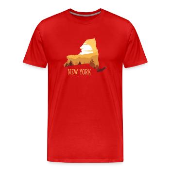 New York - T-shirt bio Premium Homme - rouge - Devant - Damien (186cm)