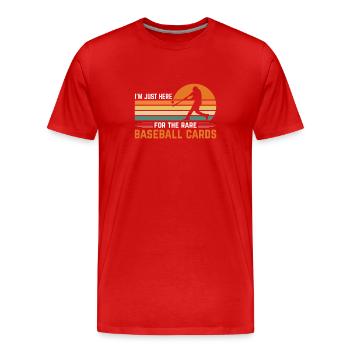 Baseball Card Collector Baseball Card - Men's Premium Organic T-Shirt - red - Front - Damien (186cm)