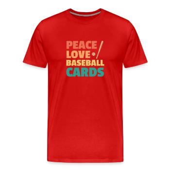 Baseball Card Collector Baseball Card - Men's Premium Organic T-Shirt - red - Front - Damien (186cm)