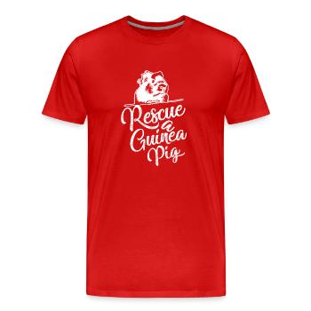Guinea Pig Rescue A Guinea Pig - Men's Premium Organic T-Shirt - red - Front - Damien (186cm)