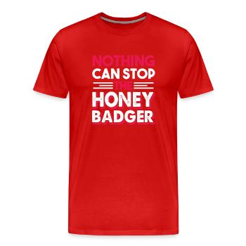 Honey Badger Nothing Can Stop Honey Badger - Men's Premium Organic T-Shirt - red - Front - Damien (186cm)