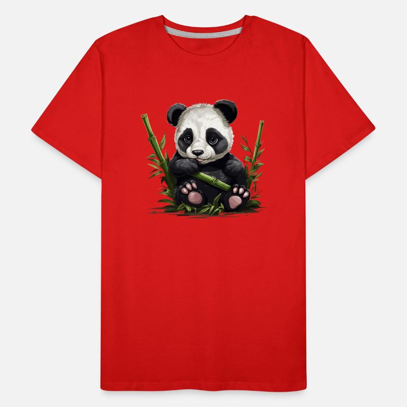 Panda Ours Bambou Panda Bébé T-shirt bio Premium Homme