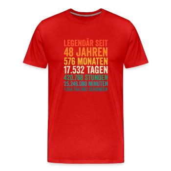 48 Jahre Achtundvierzigster Geburtstag - Männer Premium Bio T-Shirt - Rot - Vorne - Damien (186cm)