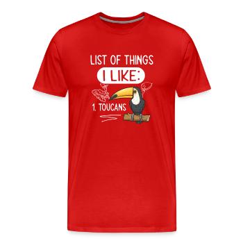 Tukan Vogel Regenwald - Männer Premium Bio T-Shirt - Rot - Vorne - Damien (186cm)