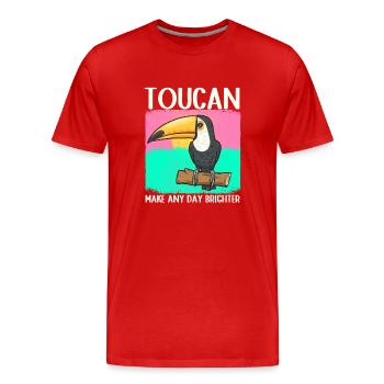 Tukan Vogel Regenwald - Männer Premium Bio T-Shirt - Rot - Vorne - Damien (186cm)
