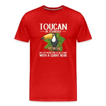 Tukan Vogel Regenwald - Männer Premium Bio T-Shirt - Rot - Vorne - Damien (186cm)