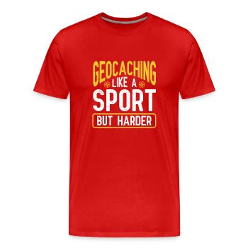 Geocaching Gift Geocacher Geocache - Men's Premium Organic T-Shirt - red - Front - Damien (186cm)