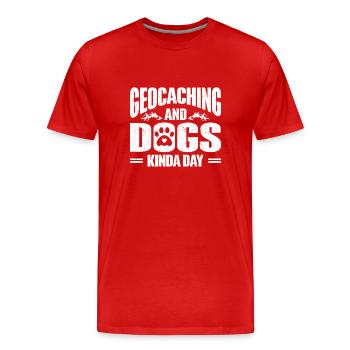 Geocaching Gift Geocacher Geocache - Men's Premium Organic T-Shirt - red - Front - Damien (186cm)