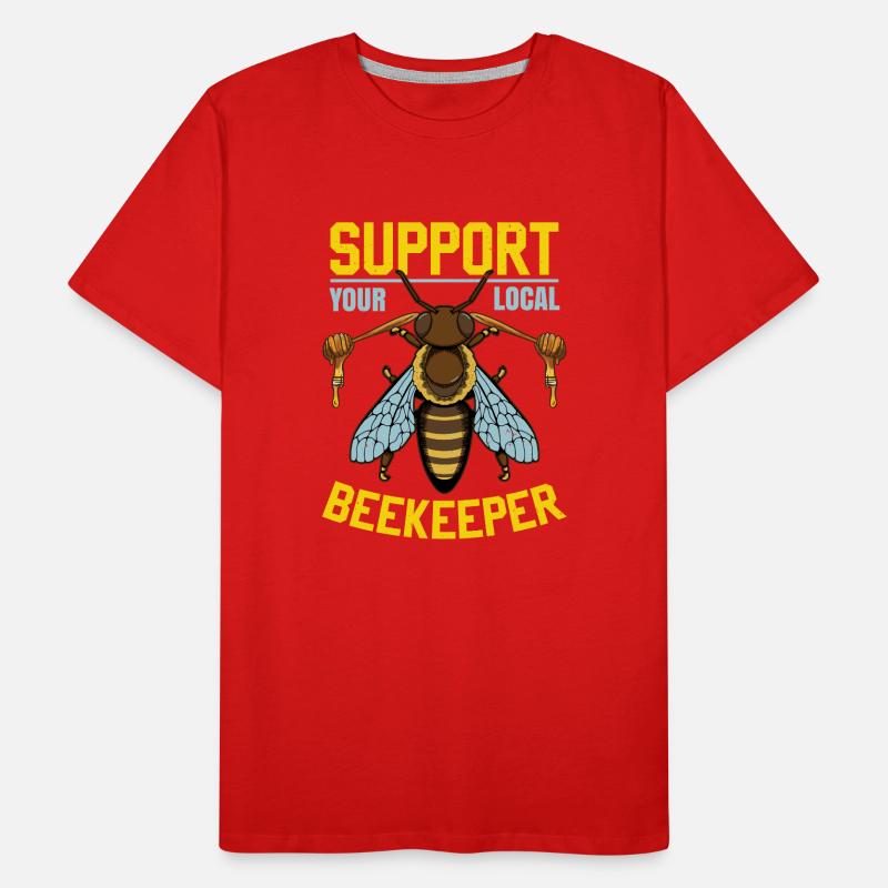 Support Your Local Beekeeper Men's Premium Organic T-Shirt