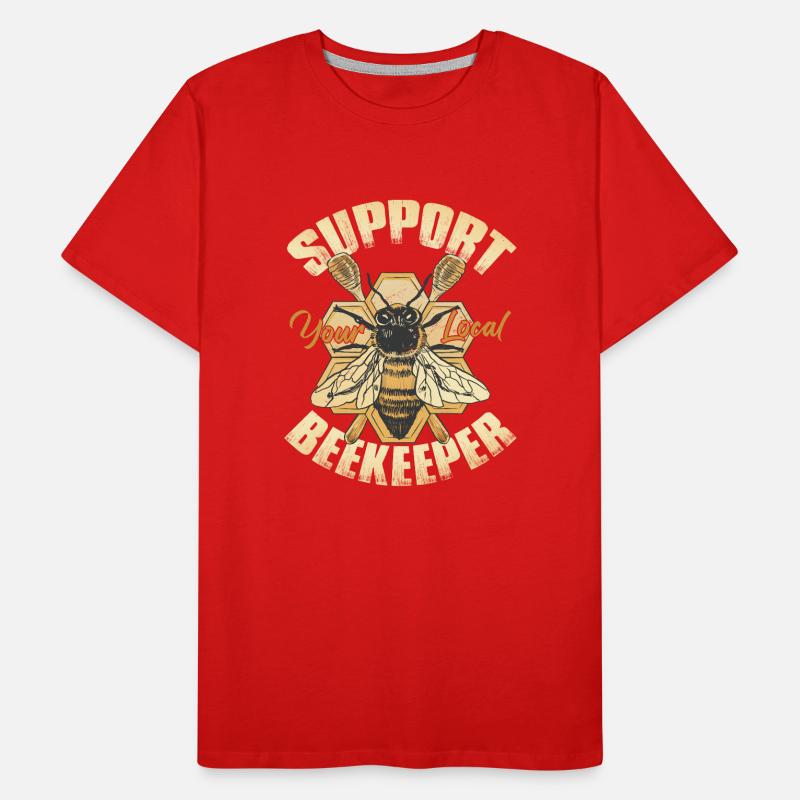 Support Your Local Beekeeper Men's Premium Organic T-Shirt