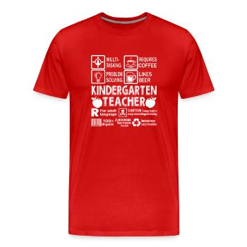 Kindergarten Teacher Kindergarten Teacher Jobs - Men's Premium Organic T-Shirt - red - Front - Damien (186cm)