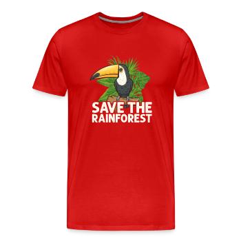 Tukan Vogel Regenwald - Männer Premium Bio T-Shirt - Rot - Vorne - Damien (186cm)