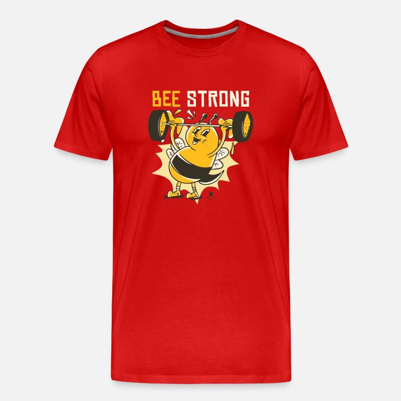 Biene stark - Männer Premium Bio T-Shirt - Rot