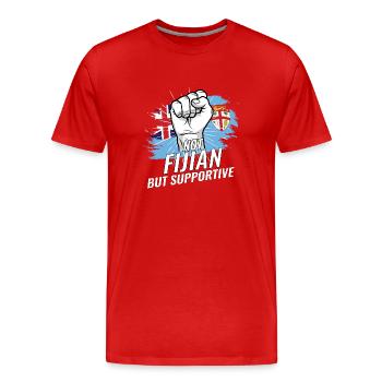 Not Fijian But Supportive Fiji Flag Country - Männer Premium Bio T-Shirt - Rot - Vorne - Damien (186cm)