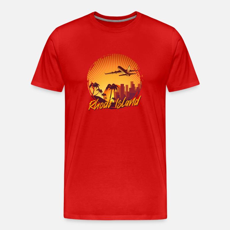 Rhode Island - Männer Premium Bio T-Shirt - Rot