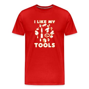 J’aime mon idée cadeau de soudage d’outils - T-shirt bio Premium Homme - rouge - Devant - Damien (186cm)